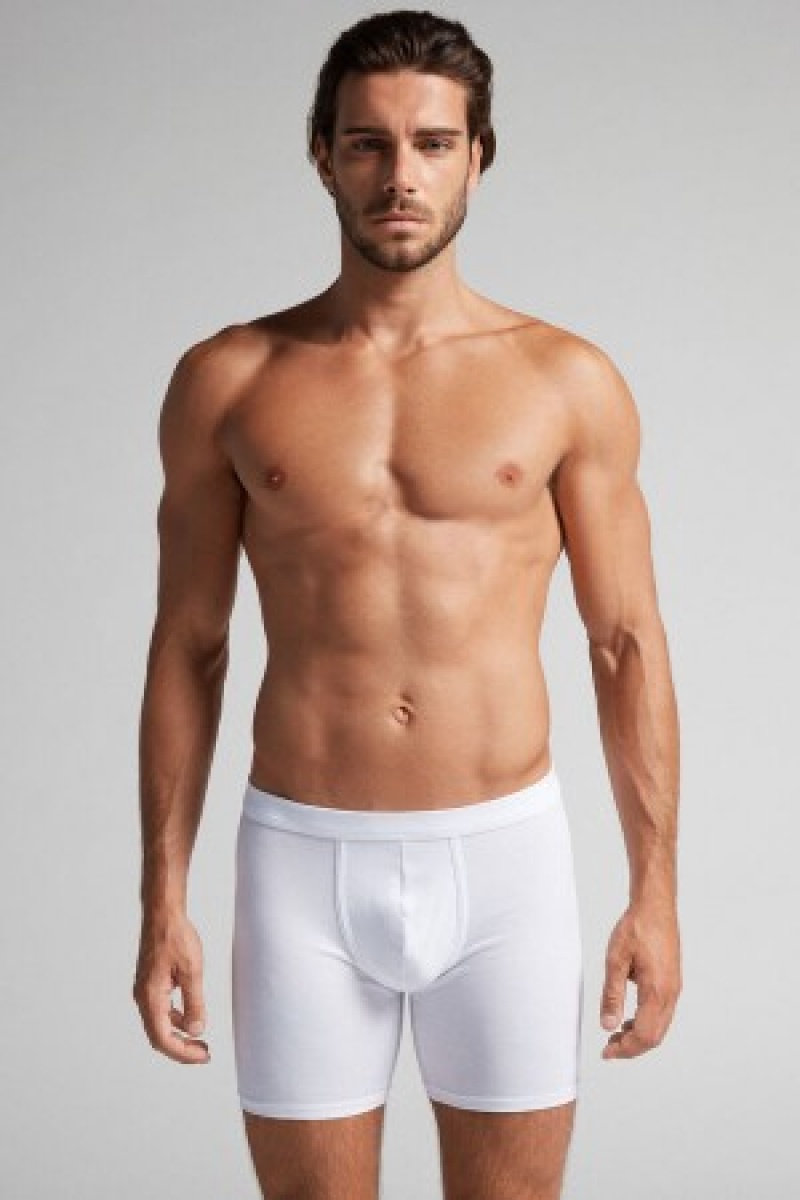 Intimissimi Long Boxers in Stretch Supima® Katoenen Wit | DNLKV50403