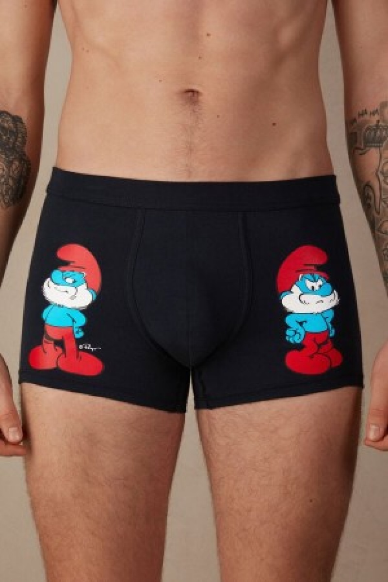 Intimissimi Papa Smurf Boxers in Stretch Supima® Katoenen Blauw | NLXMI96821