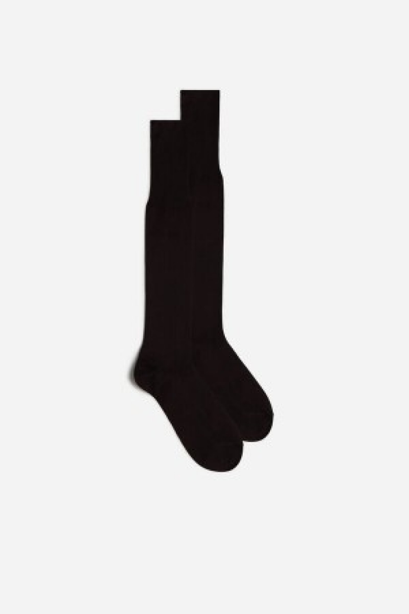 Intimissimi Hoge Sateen Egyptian Katoenen Socks Bruin | UNLND25354